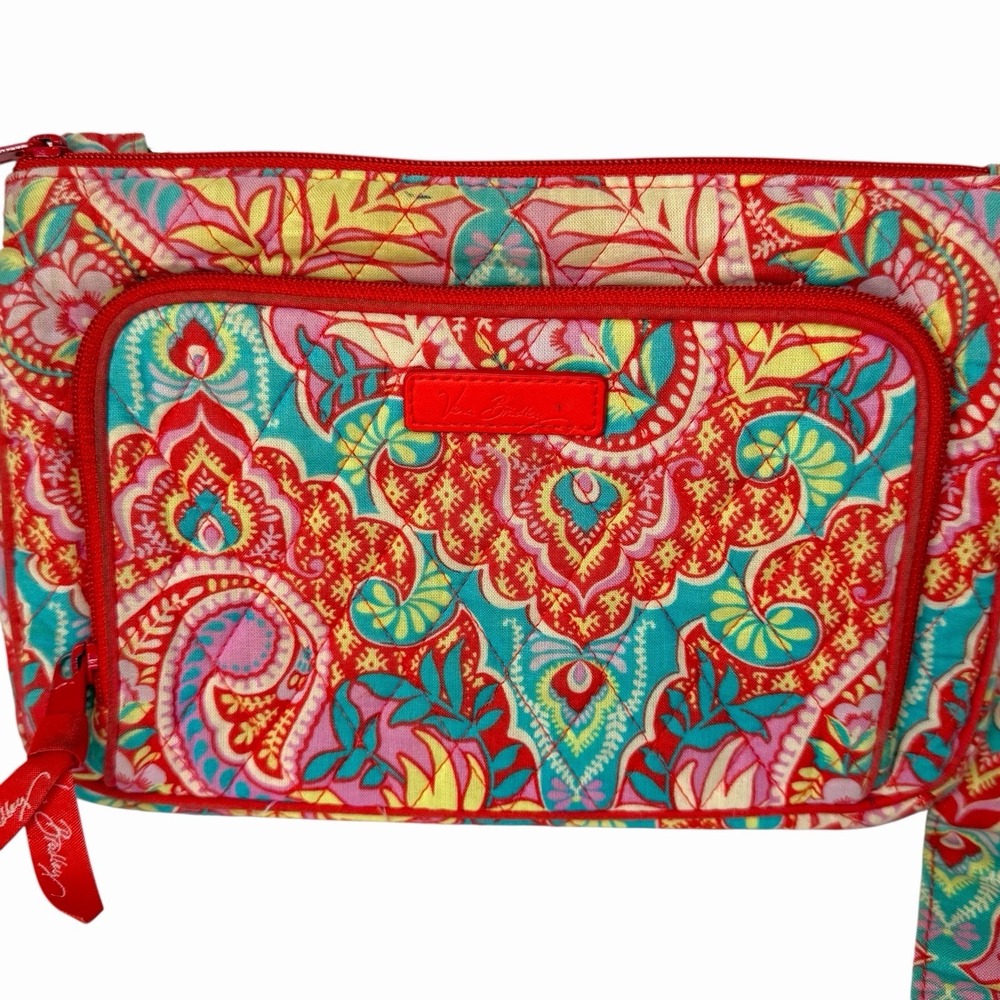 Vera Bradley Paisley In Paradise Pattern Small Top Zip‎ Crossbody Bag